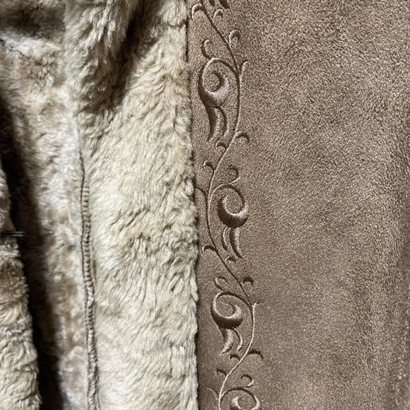 vintage 1980S/90S Esprit embroidered Faux Suede Boho Jacket XL - Picture 2 of 8